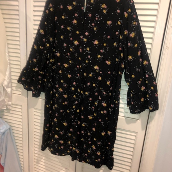 Old Navy shift dress black floral print bell sleeves size extra extra large - Picture 6 of 7